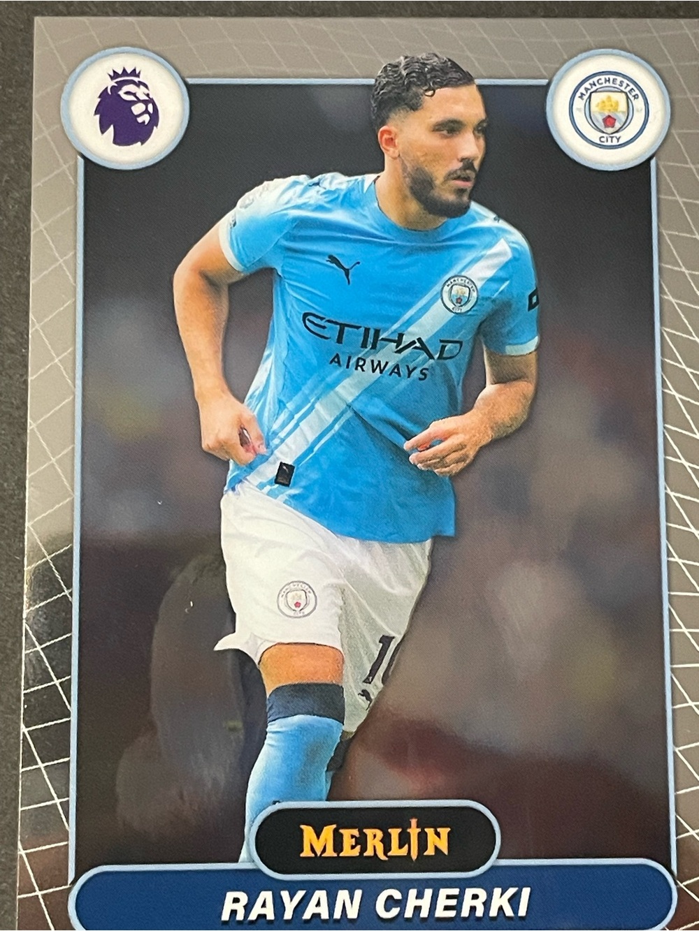 2026 Topps Merlin Premier League Rayan Cherki #124 Manchester City Base Card - Picture 3 of 4